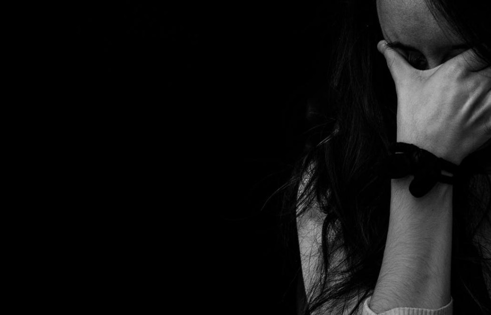 adult black and white darkness face